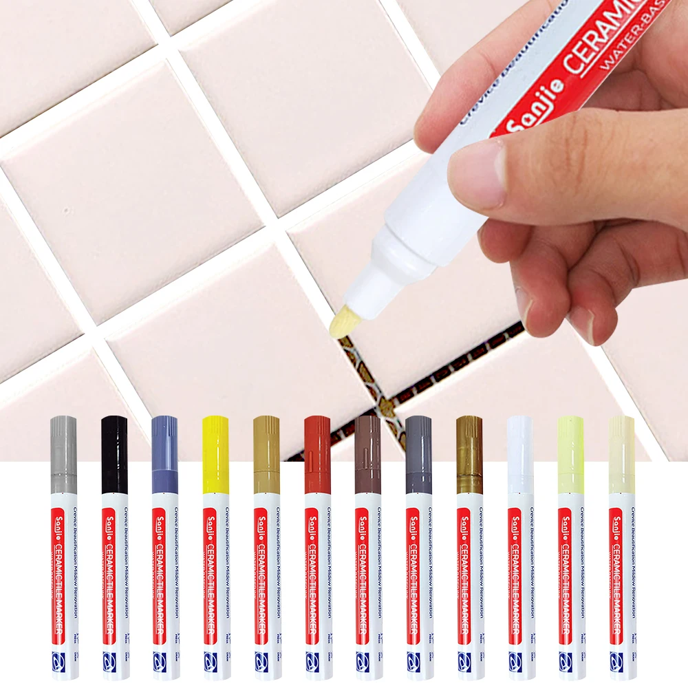 Waterproof Tile Marker Grout Pen Wall Seam Pen For Tiles Floor Bathroom Decontamination Seam Repair Tools tile marker pen