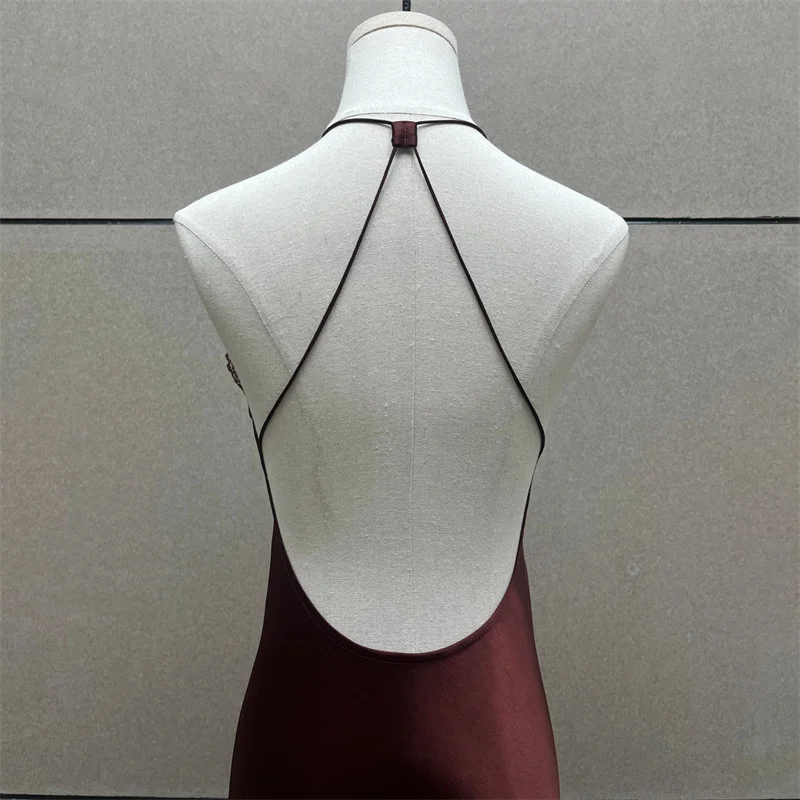 Women's dress New lace patchwork suspender long dresses for summer 2025 Sexy backless party dresses sleeveless Evening dresses 6