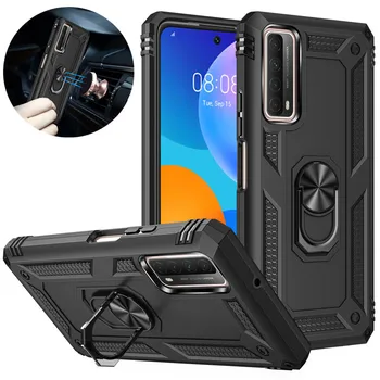 Custodia per telefono antiurto per Huawei P Smart 2021 2020 Auto di lusso Anello magnetico Armatura Cover posteriore per Psmart Pro 2019 P Smart Z S