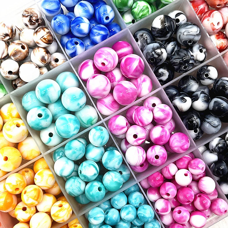

6/8/10/12mm Round Charms Acrylic Beads Loose Spacer Beads for Jewelry Makeing DIY Handmade Bracelet Necklace