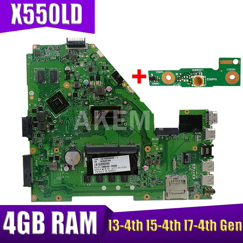 X550LD mainboard For ASUS X550L X550LC A550L Y581L W518L X550LN I3 4th