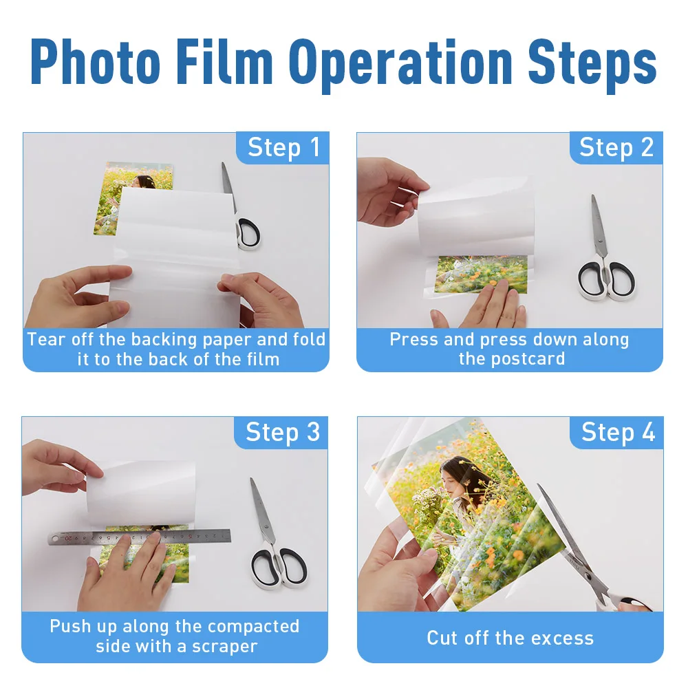 Holographic Transparent Cold Laminating Film A4 Self-adhesive Stars Dots DIY Package Color Card Photo 10 Sheets