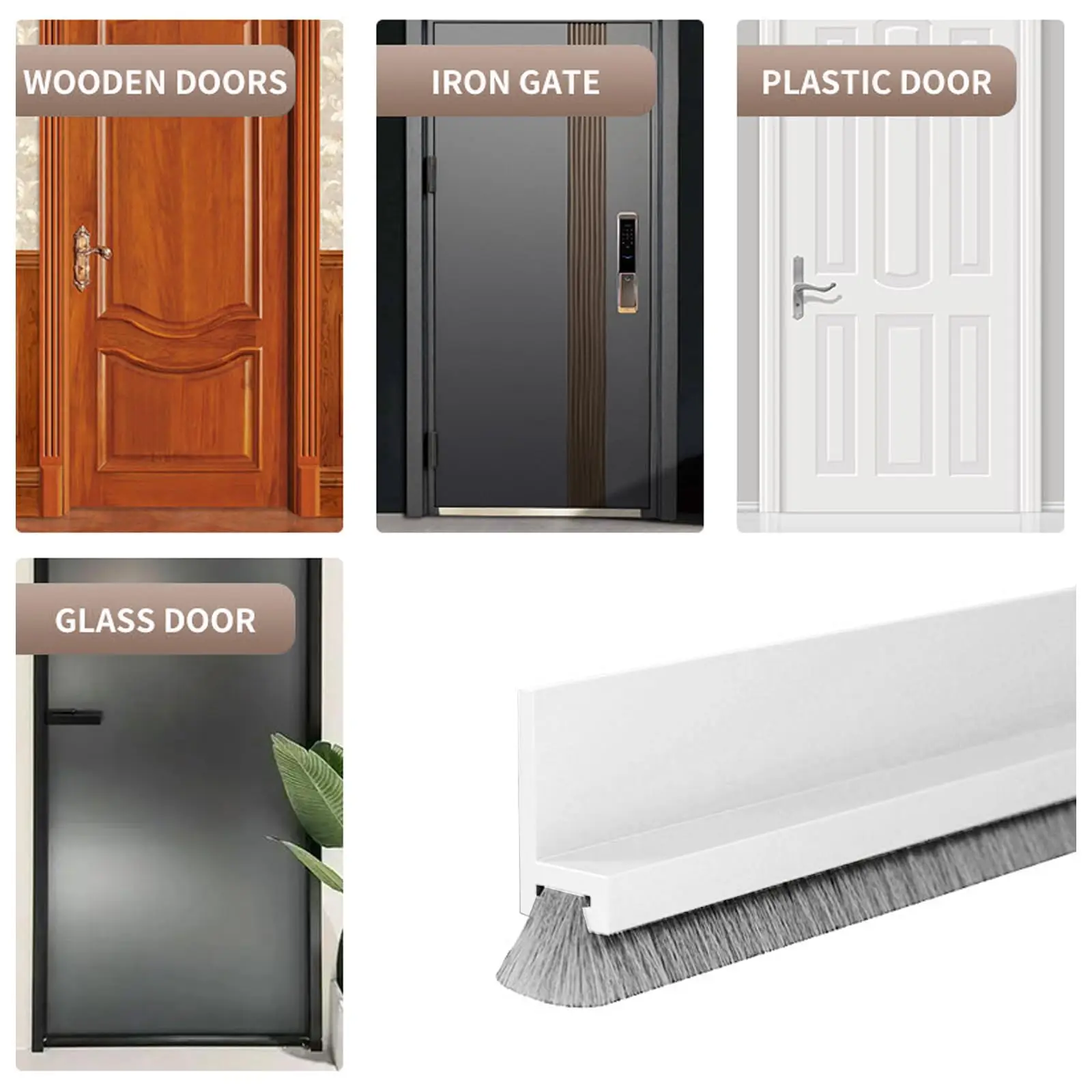 Universal Self-Adhesive Brush Seal Strip - Insect & Sound Barrier for Doors and Windows, Easy Installation