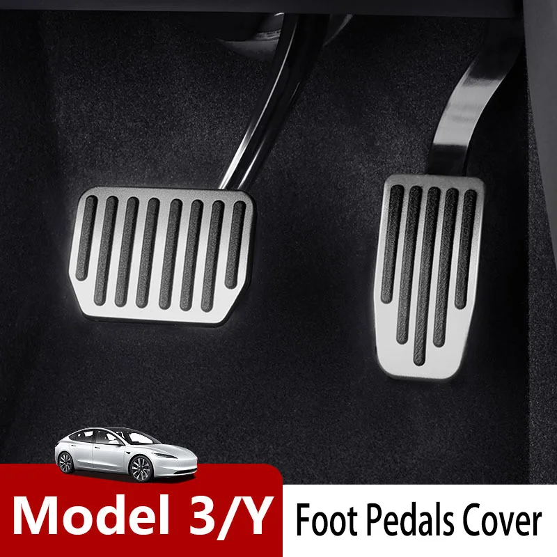 For Tesla Model 3 Y Highland Foot Pedals Cover Accesories Aluminum Alloy Accelerator Gas Fuel Brake Rest Pads Mat