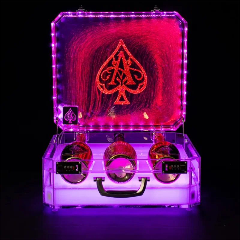 New Ace of Spade LED Luminous Champagne Glorifier Display Case GlowBar Rechargeable Bottle Presenter For NightClub Party Lounge