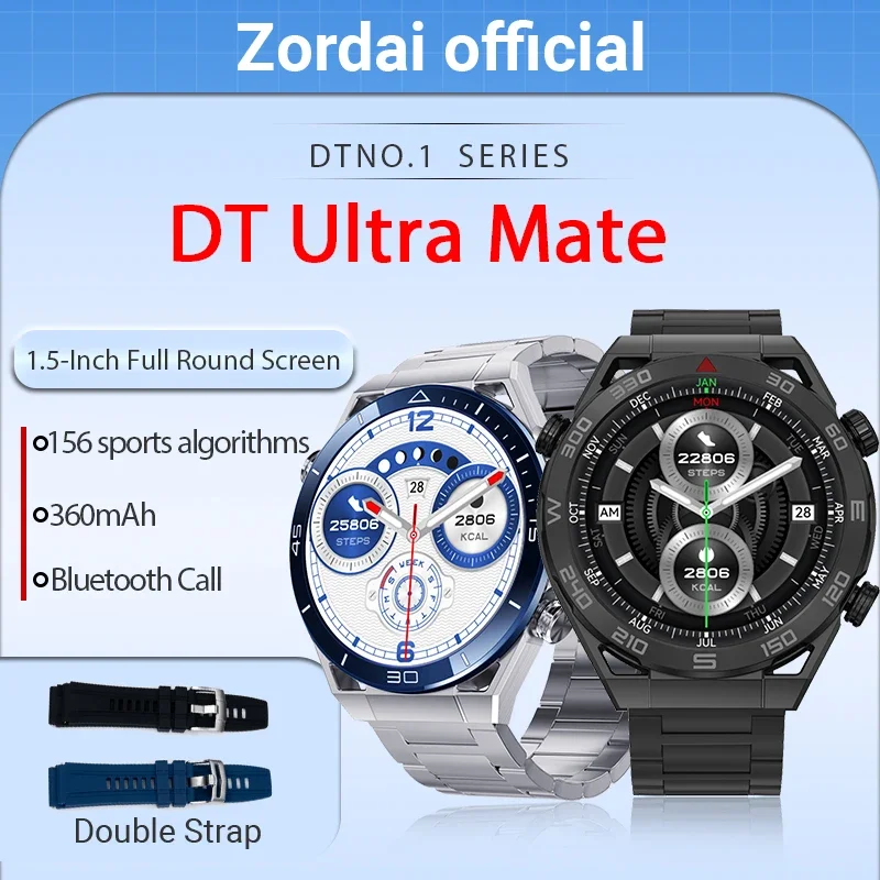 

2024 ZORDAI DT Ultra Mate Smart Watch for Men Business Sports NFC IP68 Waterproof BT Call Relojes Heart Rate Tracker Month Sleep