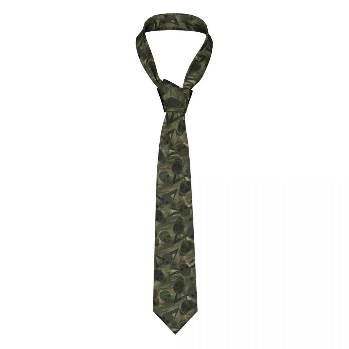 

Skulls Grunge Paint Brush Camouflage Tie Ties Hip-Hop Street Cravat Party Necktie 8cm Wide