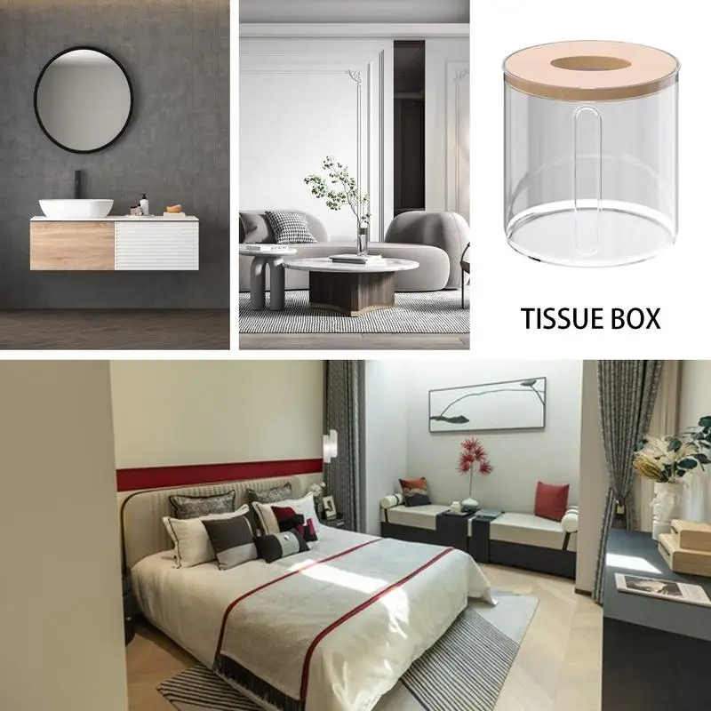  Tissue Storage Box Roll Paper Dispenser Box Toilet Paper Holder With Side Unique Slot For Living Room Restaurant Bathroom 4
