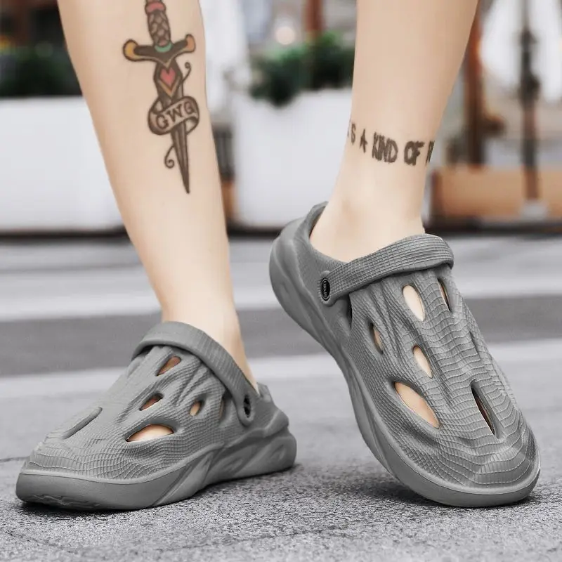 Sabot Living Room Slides Outdoor Platform Men's Shoe Male Slipper Beach Indoor Soft Walk Around Home House Hole Summer Sale Fun