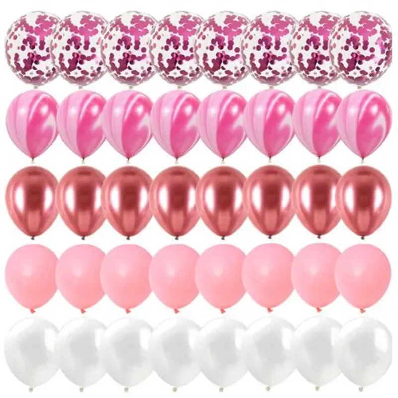 

43Pcs/Set 12inch Mix Blue Rose Gold Confetti Latex Balloon For Birthday Baby Shower Wedding Balloons Party Decorations