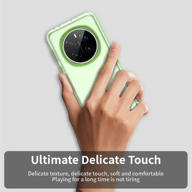 Luxury Shockproof Candy Silicone Bumper Phone Case with Translucent Back Cover