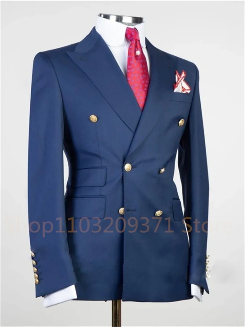 1 Pieces Fashion New Men's Casual Boutique Slim Double Breasted Solid Color Business Wedding Suit Blazers Dress Jacket Coat