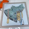 Manual Hand Rolled Twill Silk Scarf Women Saddle Design Square Scarves Echarpes Foulards Femme Wrap Bandana Hijab 90CM 6