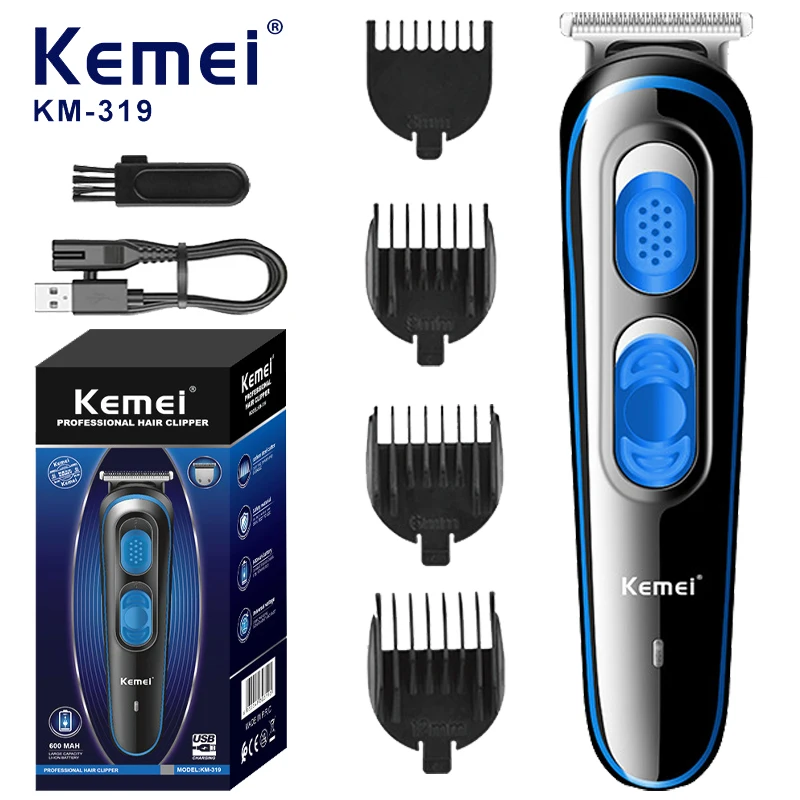 

Kemei Hair Clippers for Men Cordless Barber Clippers Professional Hair Cutting Rechargeable Beard Trimmer Home Haircut Grooming