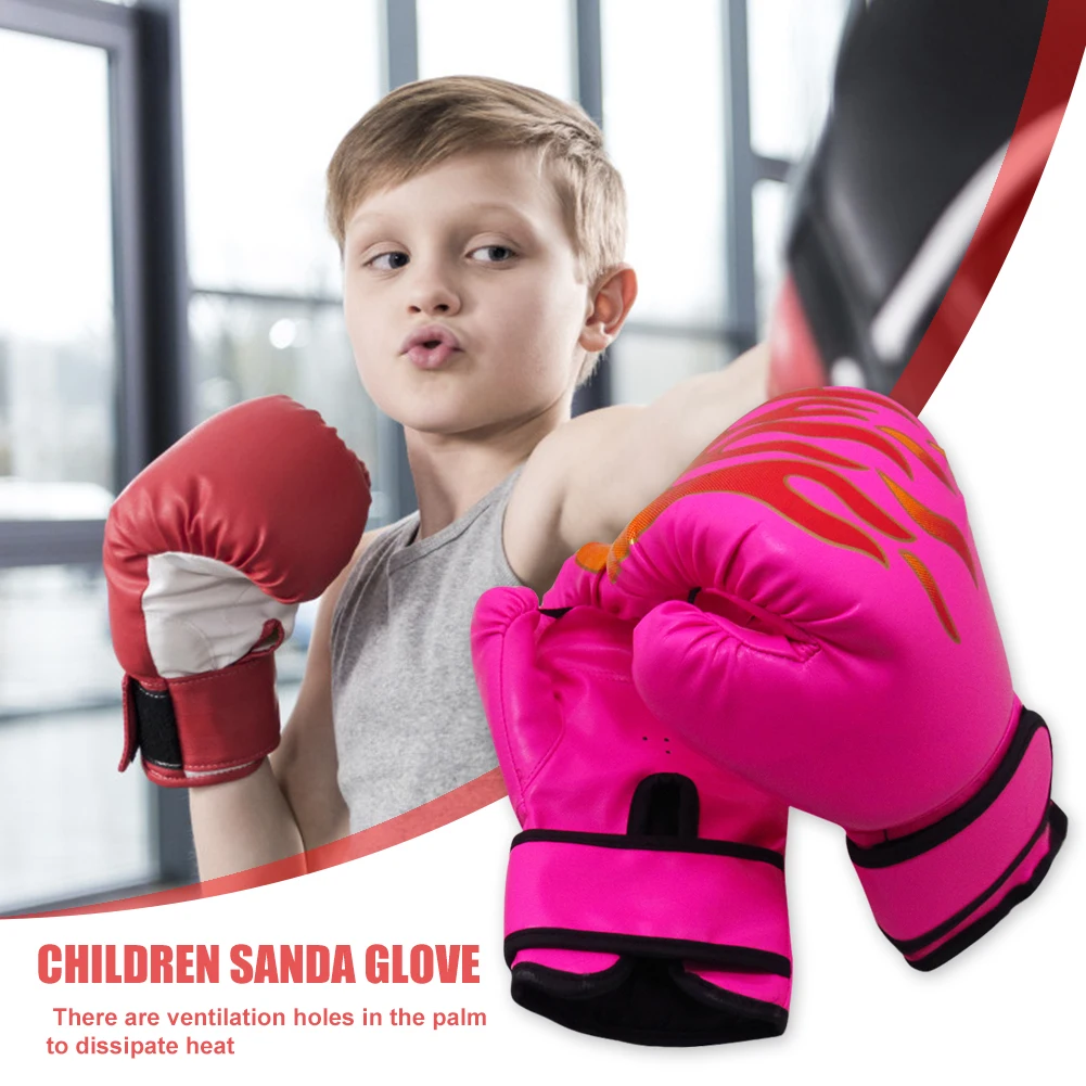 Punching Flame Gloves Kids Muay Thai Karate Boxing Training Fighting Gloves for Working-out Comfortable Decoration