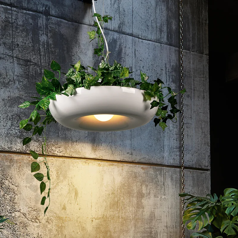 Nordic Sky Garden Plant Pot Pendant Lights DIY Hanging Lamp Restaurant