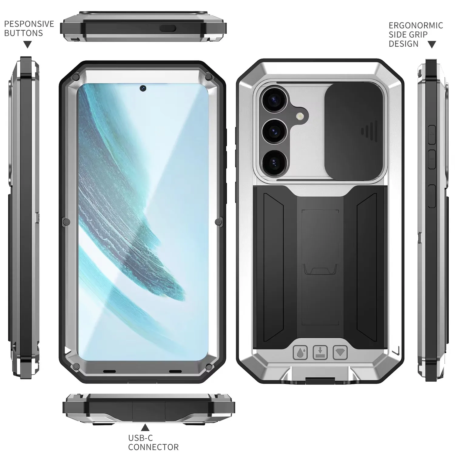 Heavy Duty Shockproof & Waterproof Phone Case with Stand – Ultimate Protection