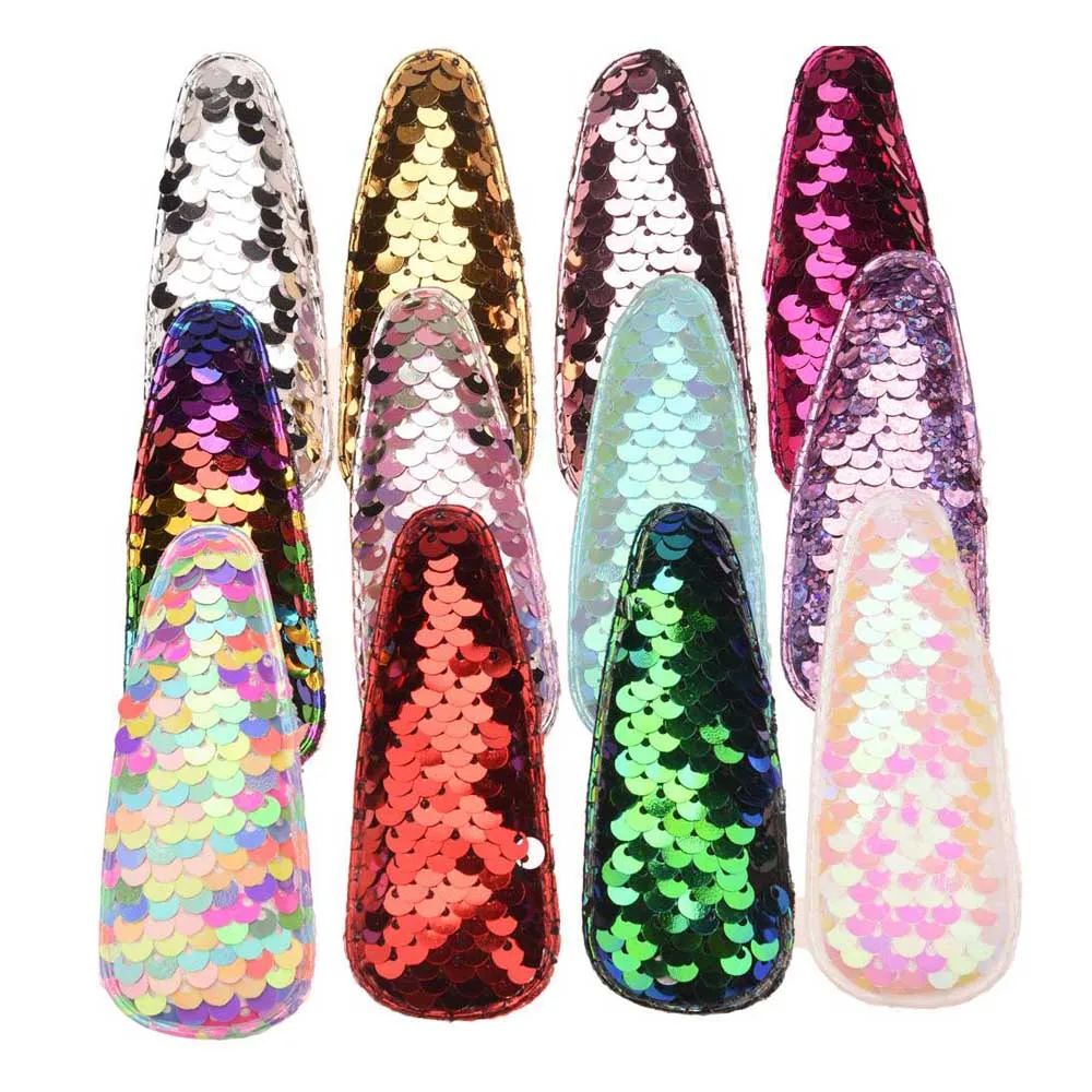 

500PCS Sequins Unicorn Flat Horn Hair Accessories Flat Unicorn Accessories Kawaii for Girls Barrette Hair bow NoHairclip