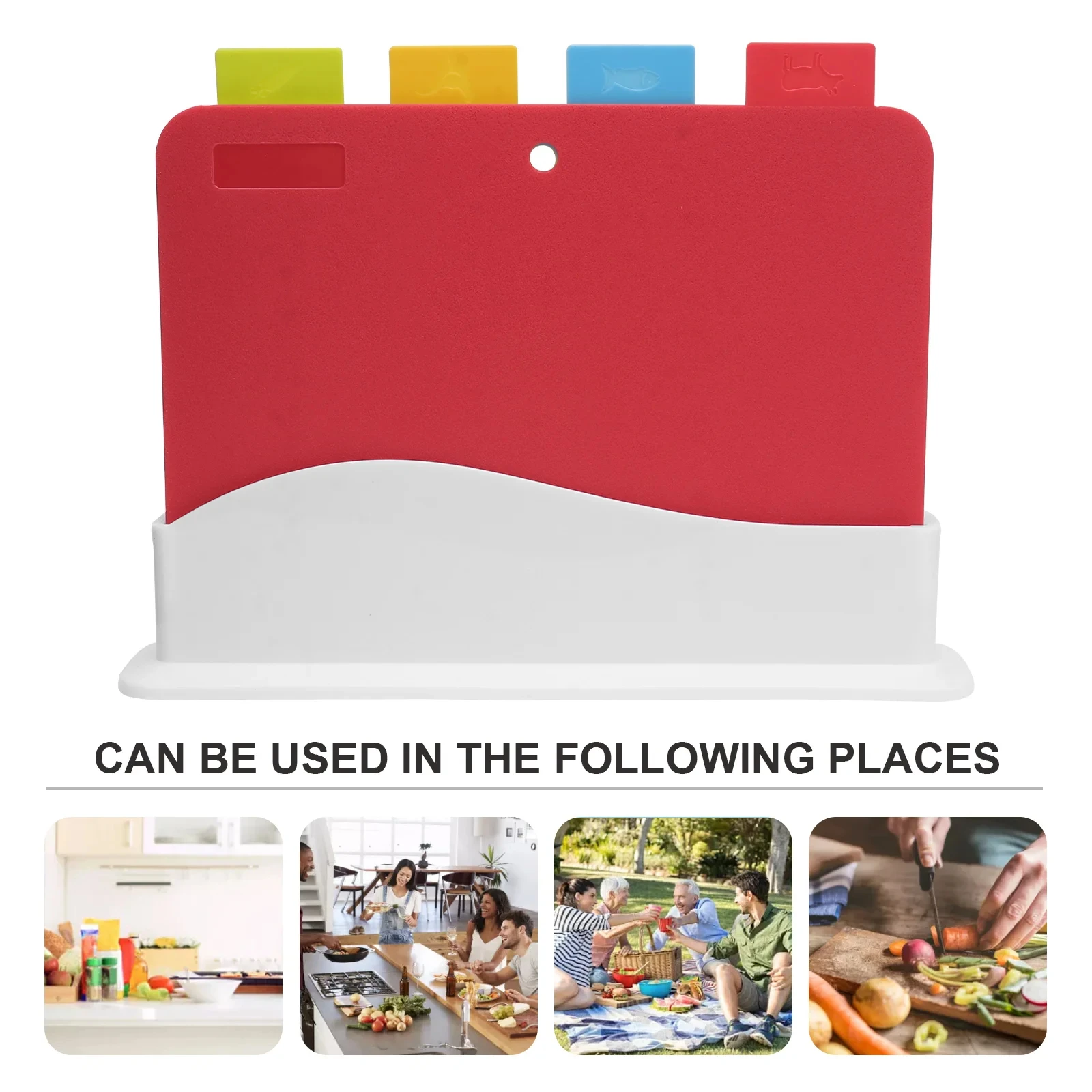 Household 5-piece Set Of Food Grade Classification Cutting Board Baby Complementary Food Board And Bracket Non-slip Design