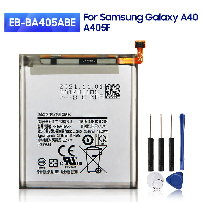 Новая запасная аккумуляторная батарея для Samsung GALAXY A40 2019 A405F EB-BA405ABE/DS A405FN/DS EB-BA405ABU