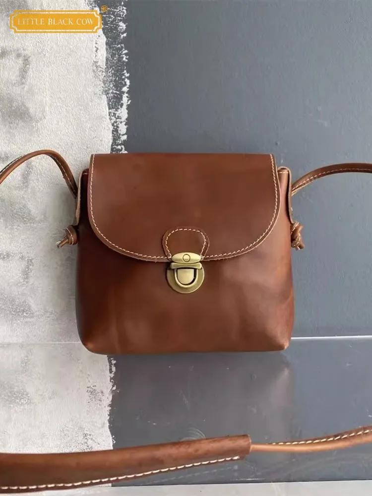 

Женская сумка на одно плечо, винтажные сумки через плечо из натуральной кожи, Повседневная сумка с клапаном на застежке, дизайнерская маленькая сумка, женская сумка-мессенджер