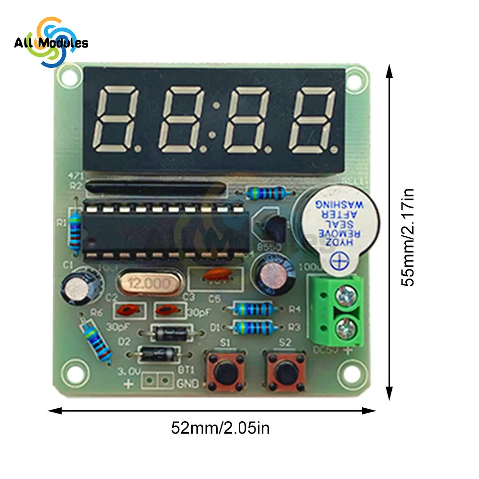 2 Pack, 4-Digit Digital Clock Kits With PCB For Soldering Practice Learning Electronics With English Instructions - View #4
