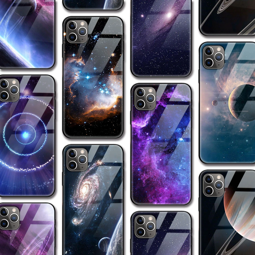 apple iphone 13 pro max case Universe Starry Sky Funda Case for Iphone 12 Case for Iphone 13 12 11 Pro XS Max XR X 7 8 6 6S Plus SE 2020 Tempered Glass Coque apple iphone 13 pro max case