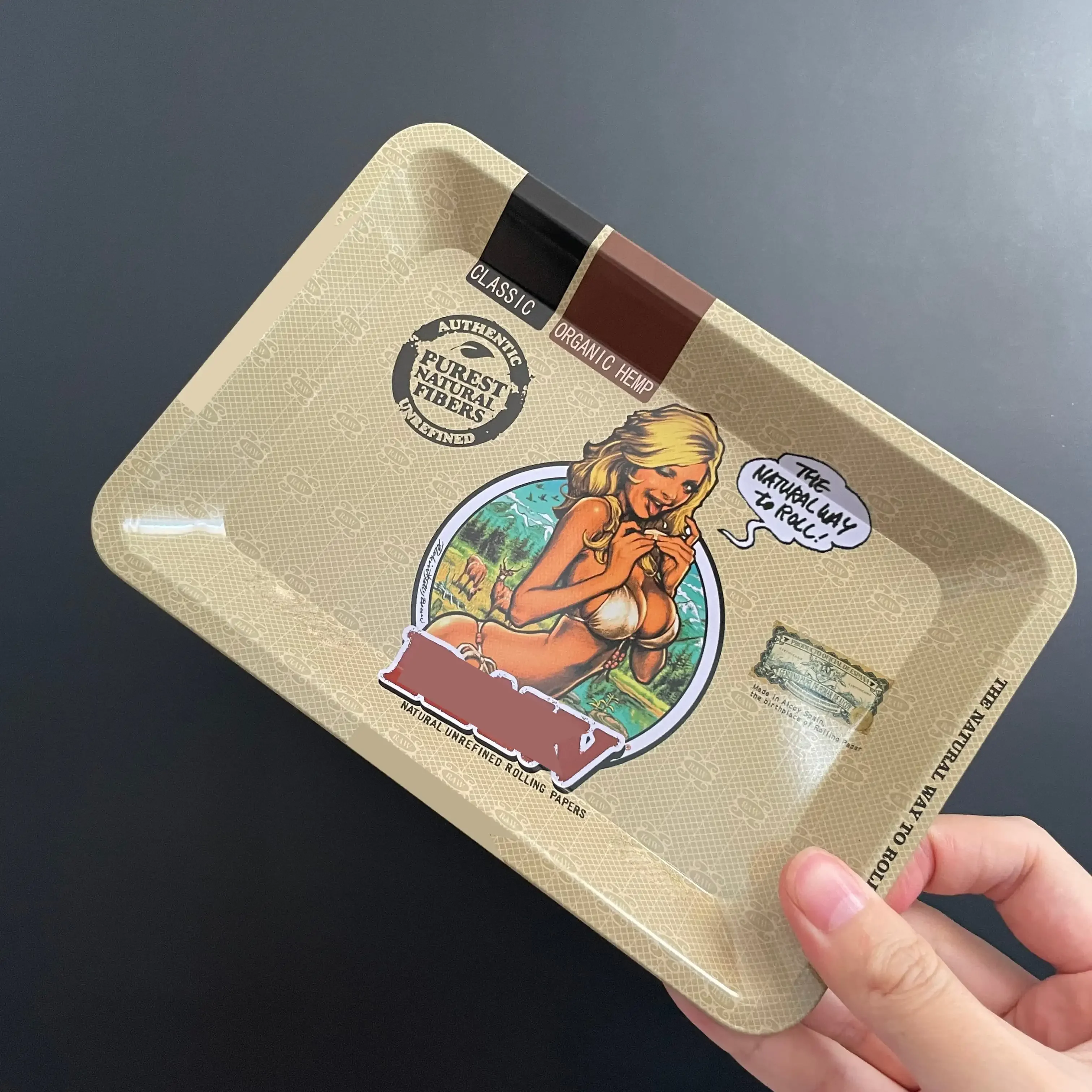 Rolling Tray Metal Portable Smoking 180*125mm 7*5in
