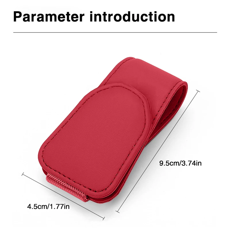 Universal Leather Car Visor Sunglasses and Eyeglasses Holder Clip
