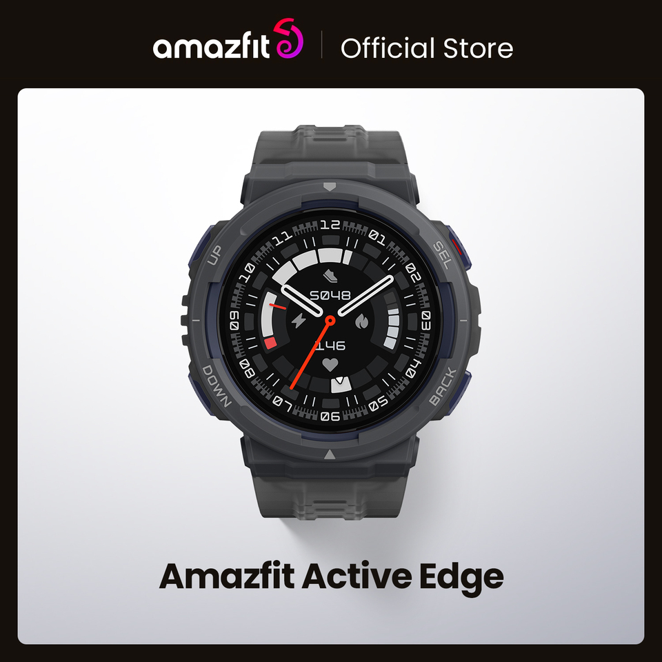 Euro Original Amazfit Active Edge 46mm Bold Dual-Tone Swagger Smartwatch 130+  Sports  Modes Smart Watch For Android IOS Phone