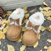 Winter New Baotou Slippers for Women Round Head Deep Mouth Suede Butterfly Knot Thick Bottom Non-slip Cotton Drag 4