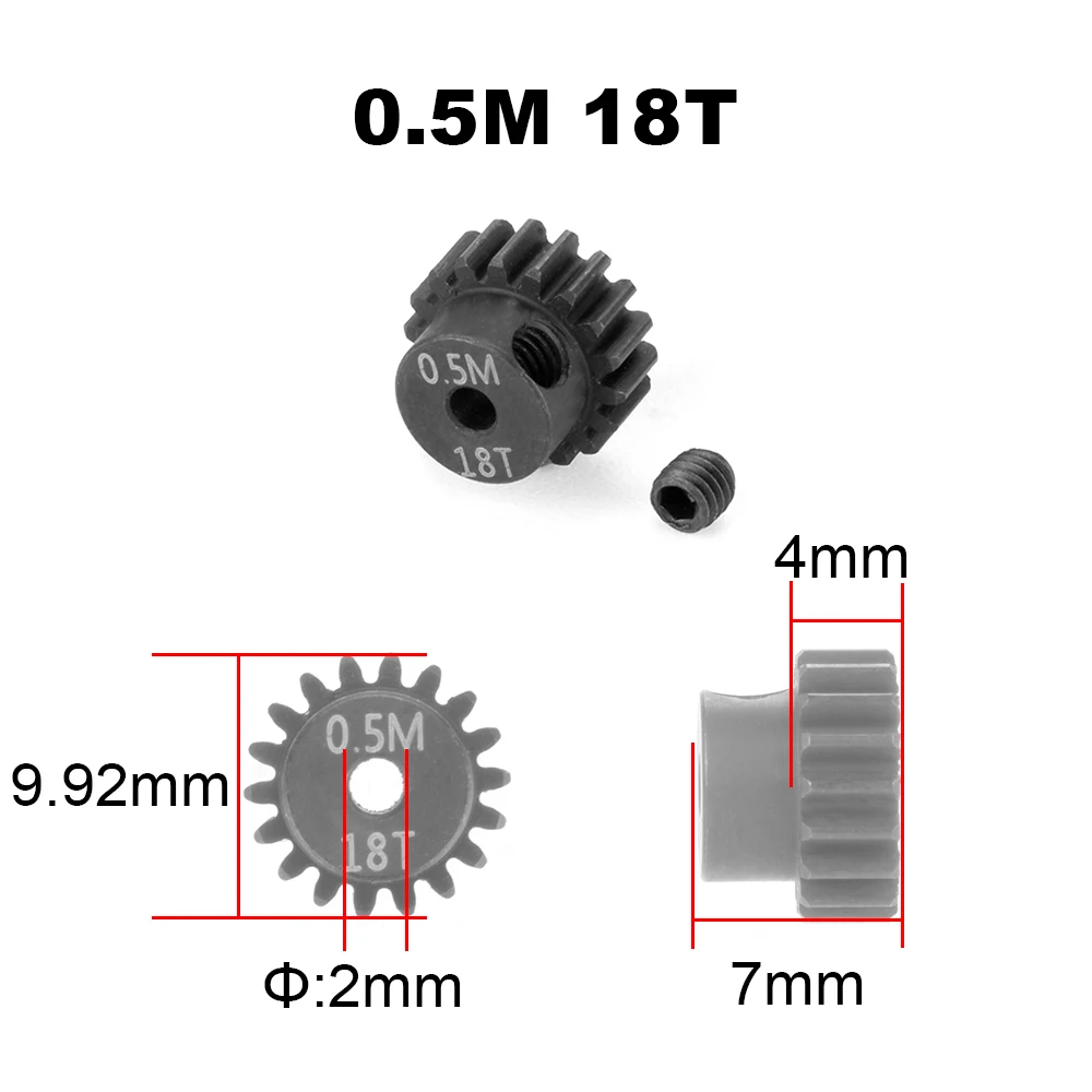 PYFORE RC Motor Getriebe 0,5 M 2mm Blende 13T ~ 27T Für 1525 1625 Mini Motor 1/18 1/24 RC Modell Autos Crawler Buggy Zubehör – Detail 10