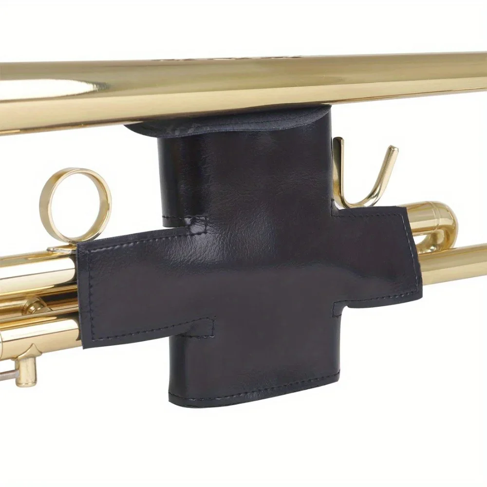 1PC Musical Instrument Trumpet Leather Case Black Anti-corrosive Protective Trumpet Piston Leather Case Padded Pipe Accessories