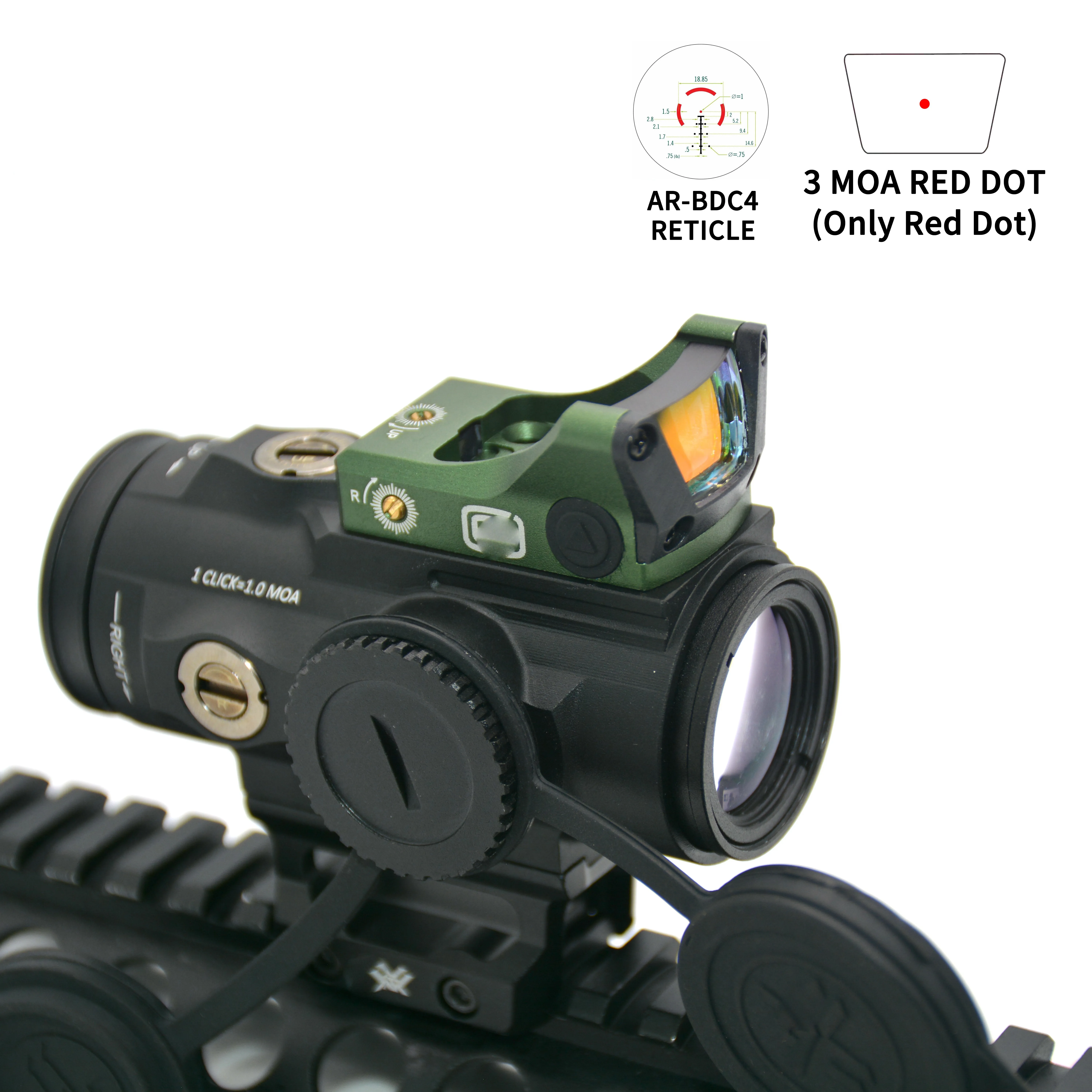Rmr M1 Spitfire 5x Tactical Optics Riflescope Red Dot Sight Reflex