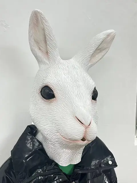 Maschera Da Carnevale Maschera Da Coniglio In Pelle Nera 32x23