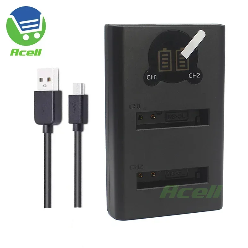 Nb-6Lh/6L Doppio Caricatore Per Canon Powershot Sx600 Sx610 Sx700 Sx710 Hs Sx170 Sx500 Sd770 Sd980 Sd1200 È Fotocamera Sostituire Cb-2Ly