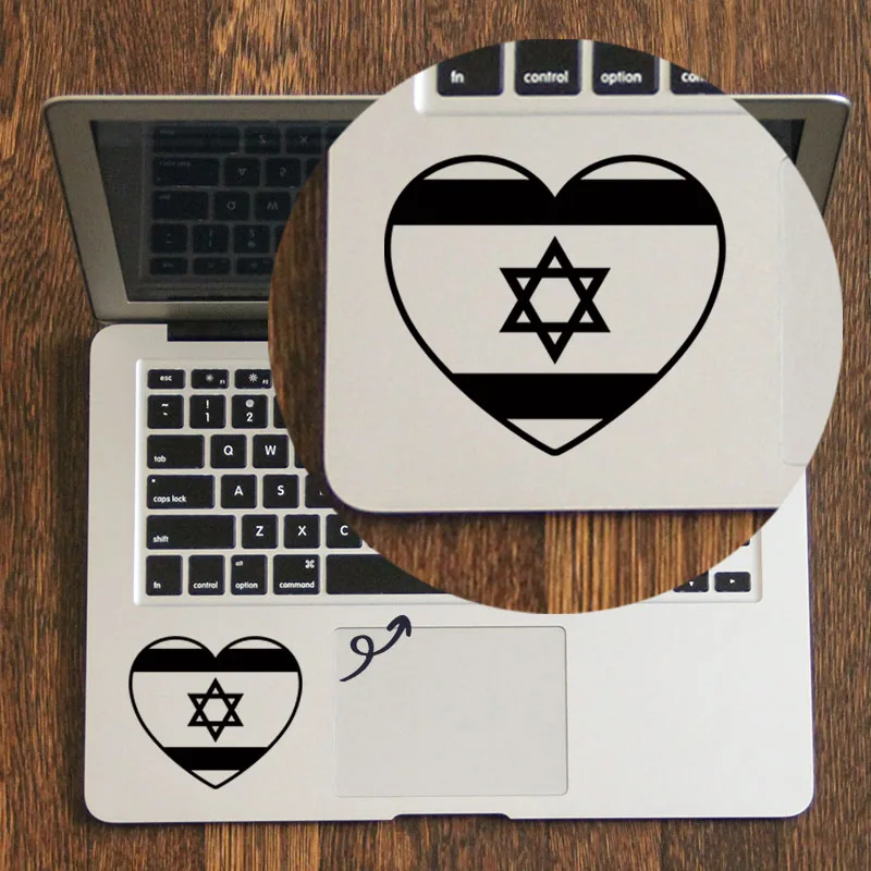 

Israel Love Heart Vinyl Laptop Sticker for Macbook Air 13 Pro 14 16 Retina 12 15 Inch Mac Skin Notebook Mouse Pad Trackpad Decal