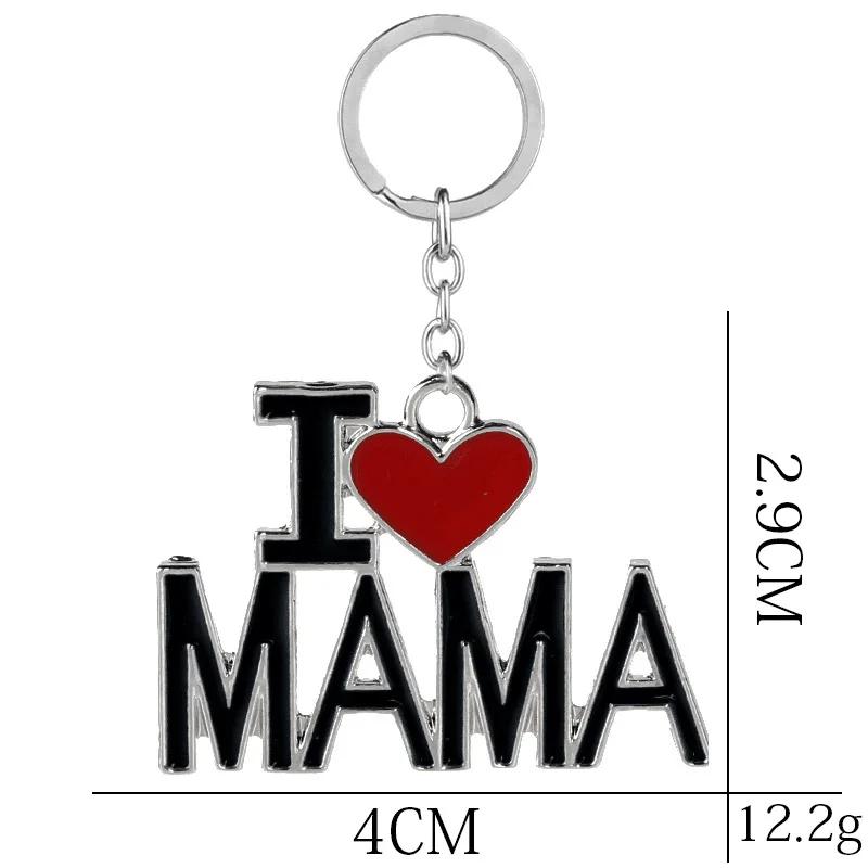 Fashion Metal Letter Love Keychains Charms Mother Father Creative Gift Key Rings Car Bag Accessories Hanging Pendant Wholesale