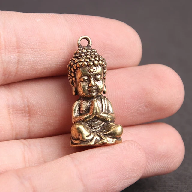 Shakyamuni Buddha Szobor Mini Bronz Kis Jelenet Kiegészítők Kulcstartó Tea Asztal Lakberendezése - Image 6