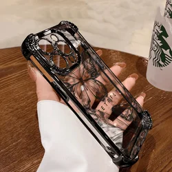 Elegant Black Butterfly Plating Phone Case with Anti-Fall Airbag Protection for Xiaomi 14 Pro 5G (DDB-299DU250510101)