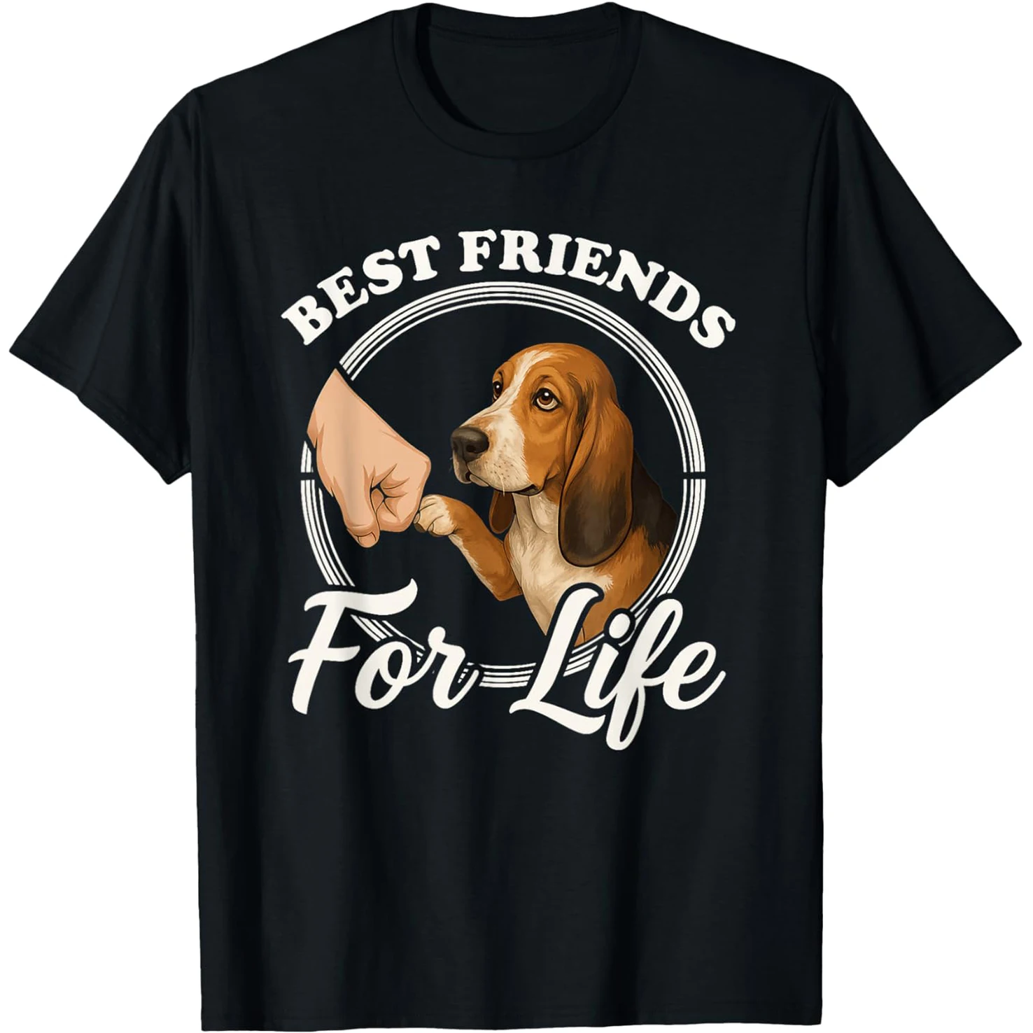 Basset Hound Hundeliebhaber-Design Schöne T-Shirts für Männer Reine Baumwolle Humor Streetwear T-Shirt Kurzarm Unisex Lose Kleidung