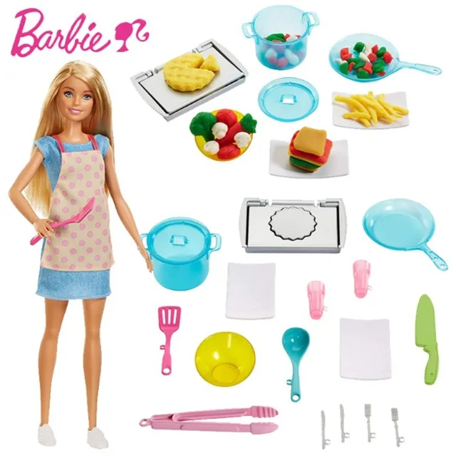Mattel Barbie Toys Dreamy Kitchen Girl's Birthday Gift Pretend Play Toys House Simulation Kitchen Toy Fashion Dolls for Girls 3