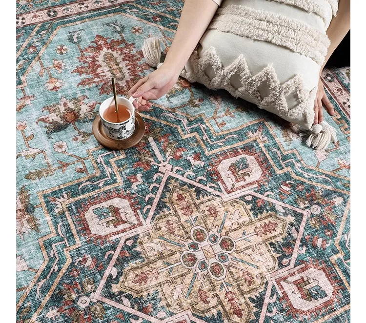 Retro Persian Type Rug Bohemian Living Room Decorative Carpet Comfortable Soft Bedroom Rug Non Slip Machine Washable Carpets 양탄자