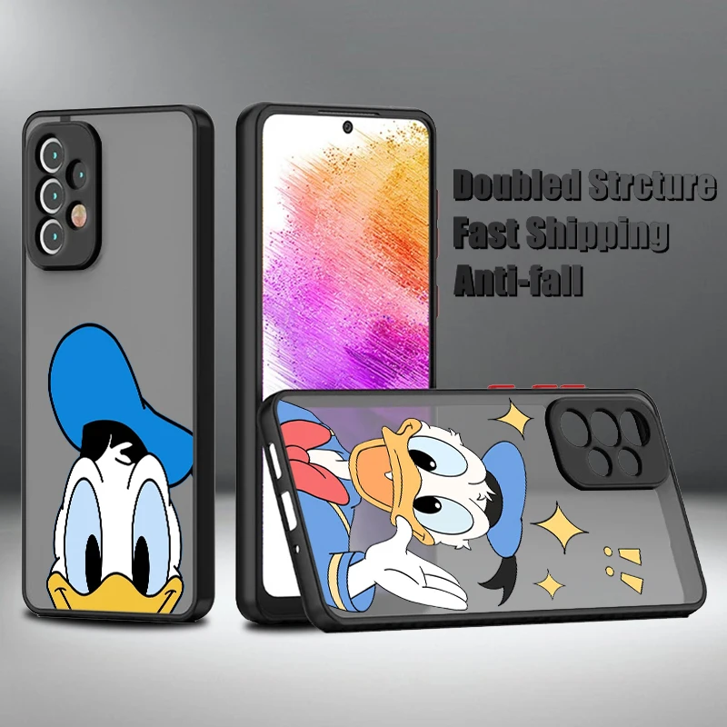 

Disney Donald Duck Cute For Samsung A73 A72 A54 A53 A52S A34 A32 A33 A24 A23 A55 A35 A25 A15 Lite Frosted Translucent