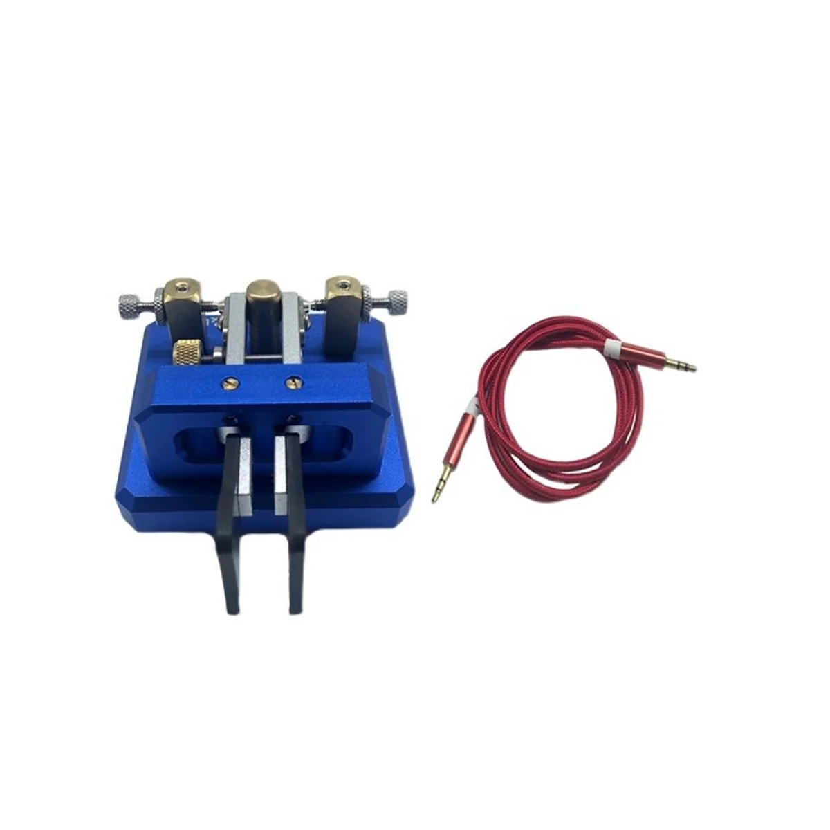 

Автоматический двухлопастной Telegraph Key CW Key для любителей радиолюбителей, Любительское радио CW Paddle Key, синий