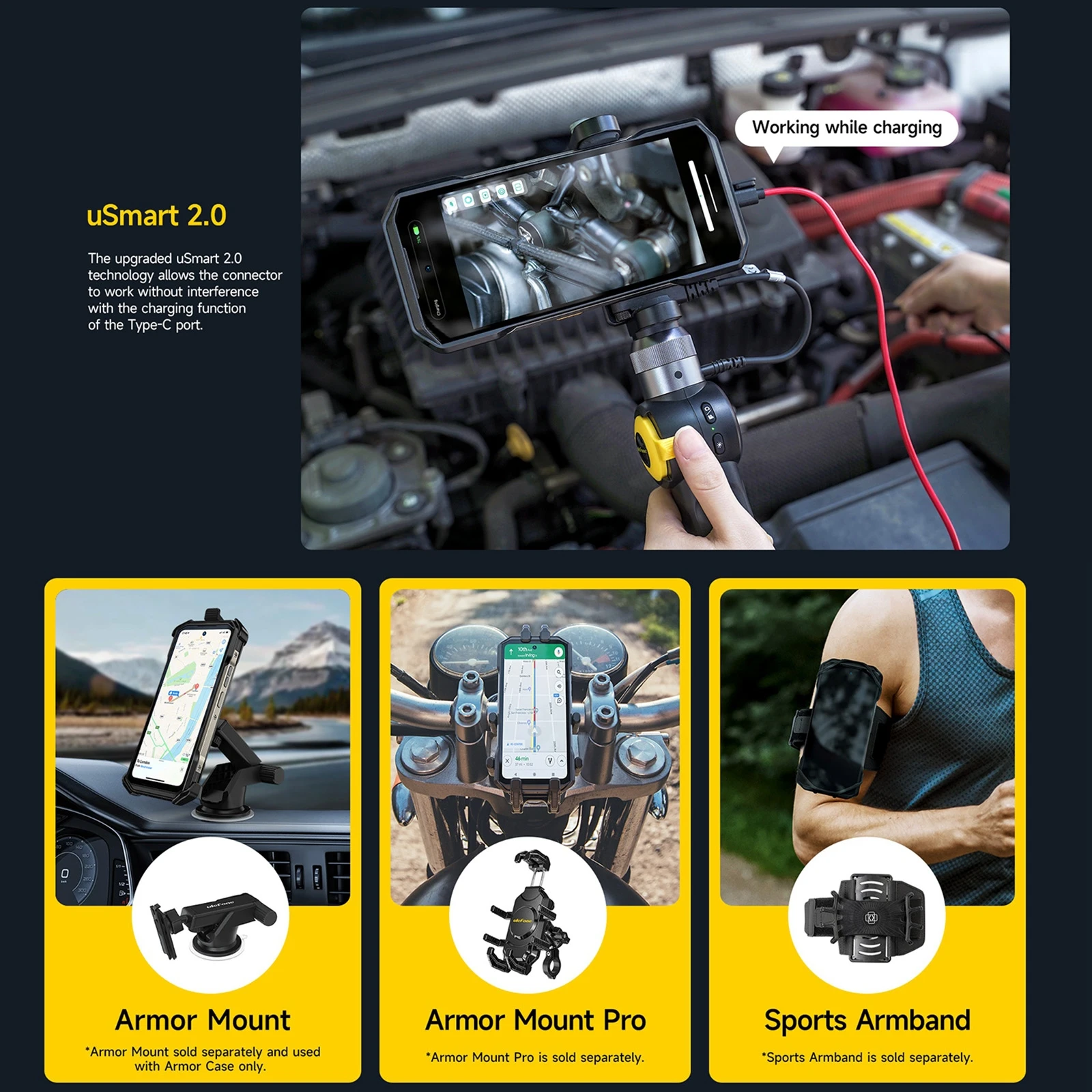 Ulefone Armor 27 Rugged Phone 12GB+256GB MediaTek Helio G99 Octa Core Night Vision 10600mAh 6.78'' Android 14 4G NFC Smartphone