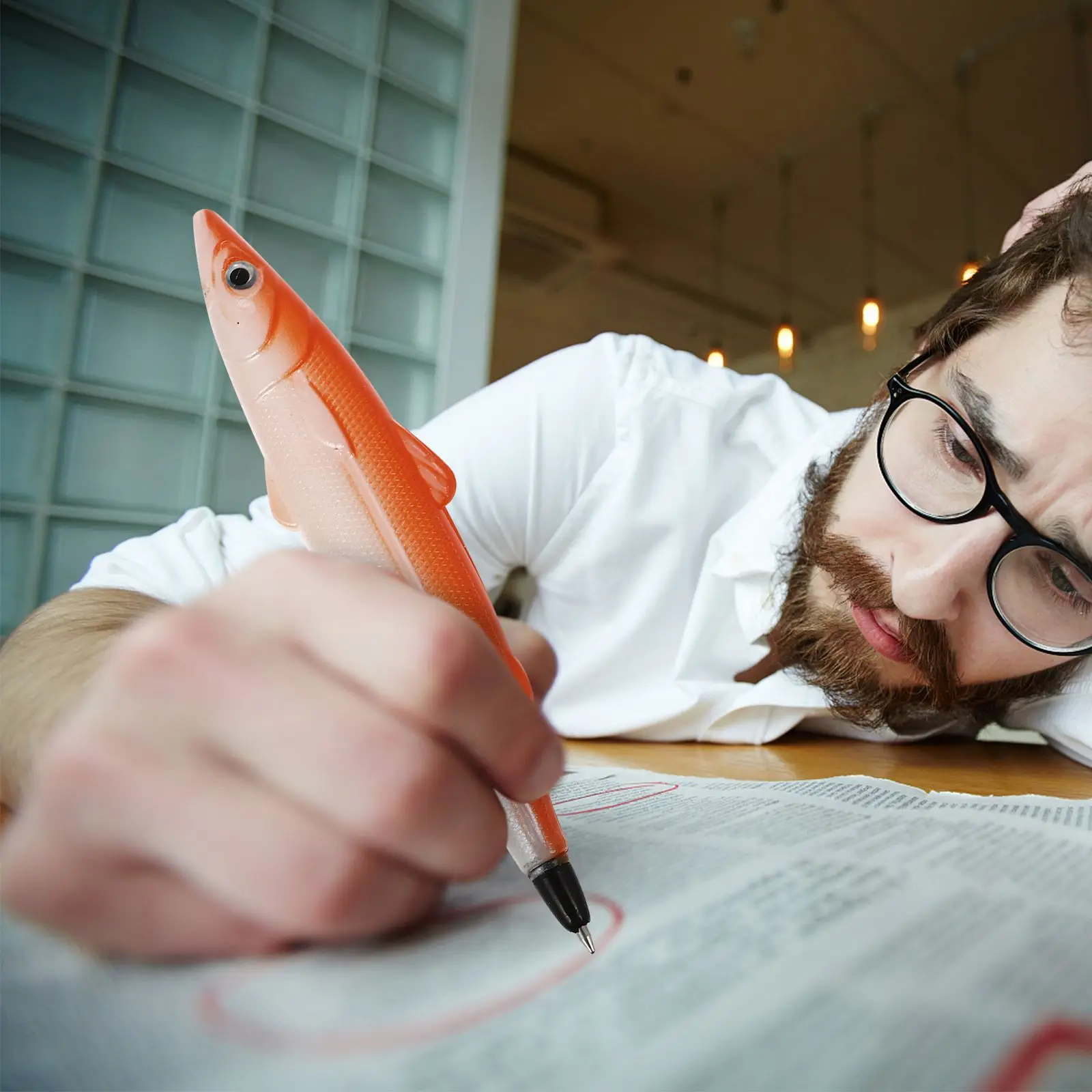 8pcs Fish Design Ballpoint Pens Cartoon Simulation Creative Signing Pens Student Stationery School Supplies (Mixed Pattern)