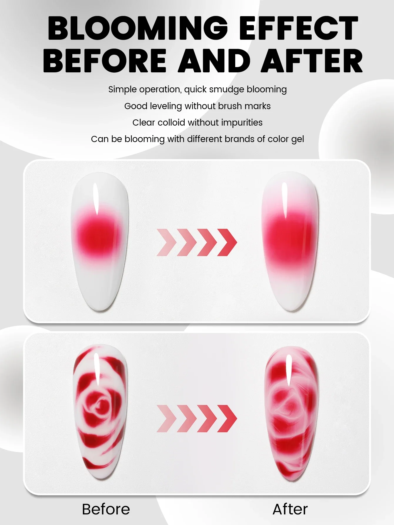YOKEFELLOW 16ML Blooming Gel Nail Polish Flower Watercolor Marble Smudge Effect Translucent Function GEL For Nail Art DIY Design 2