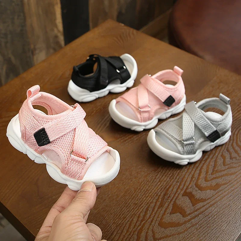 Kids Shoes Kids Sandals Baby Sandals Baby Boy Sandals Black Gray Pink Canvas Infant Girl Sandals Toddler Summer Walking Shoes Newborn Sneaker Beach Shoes D04143