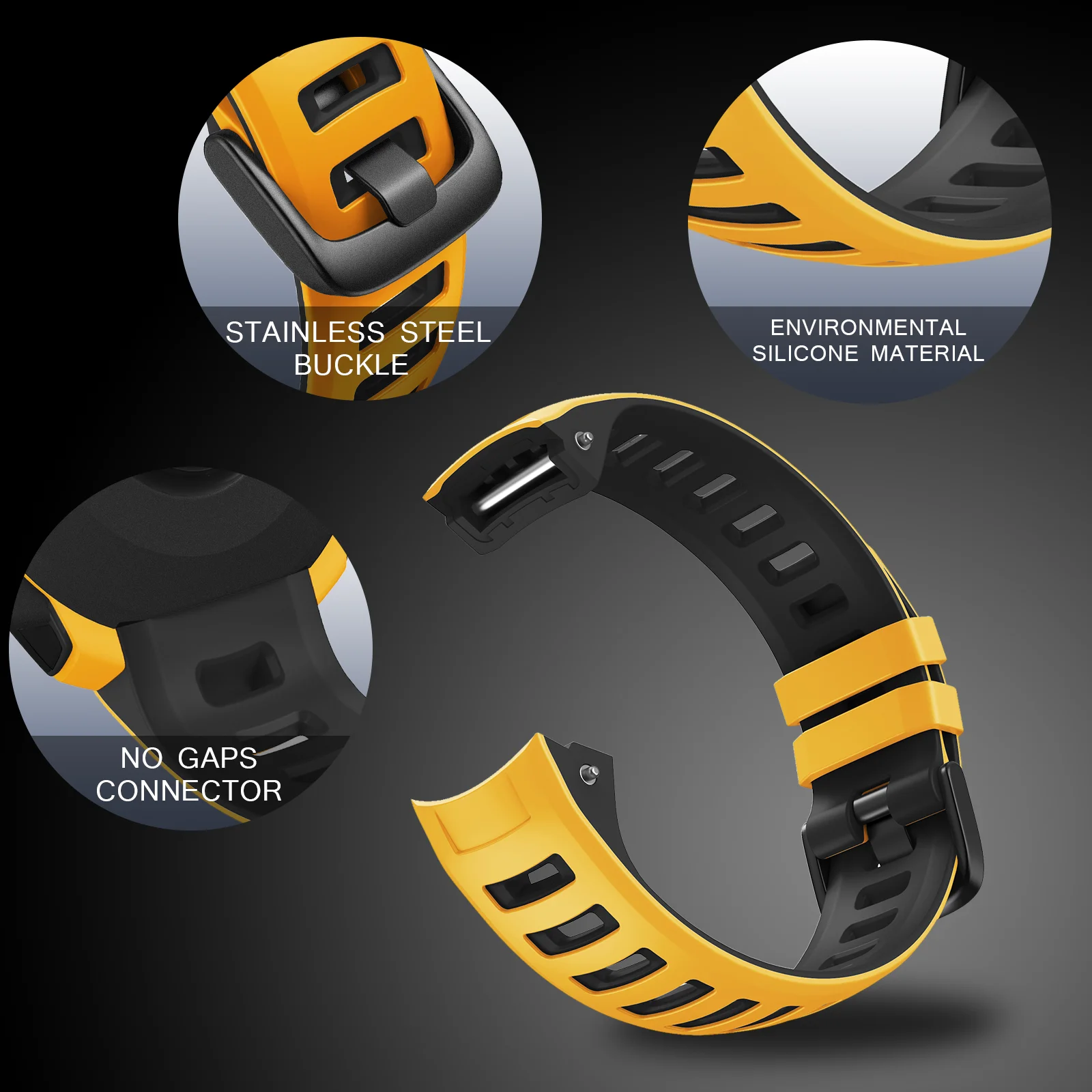 Garmin Instinct2 Dual-Color Silicone Strap - Soft Rubber 22mm Wristband